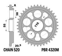 Corona Pbr Acciaio C45 Indurito 4320M-520 Per Moto Ricambi Accessori Parti