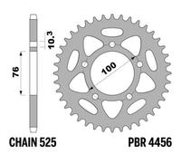 Corona Pbr Acciaio C45 Standard 4456-Passo 525 Per Moto Ricambi Accessori