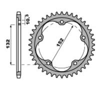 Corona PBR Alluminio Ultra-Leggero Anodizzato 4460-525 per Moto Ricambi