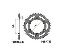 Corona PBR in ergal x VENT 50 dal 2019 Z58 passo 428 interasse fori 150mm