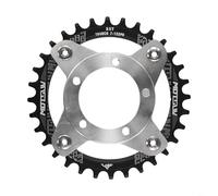Corona per bicicletta elettrica 104BCD pignone con adattatore per motore bafang 0102 32T 34T 36T 38T lega di alluminio compatibile per modelli Ebike (32T nero)