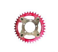 Corona per bicicletta elettrica in alluminio 104BCD progettata per sistemi di motore Bafang 01 e 02, include adattatore e viti (36T rosso)