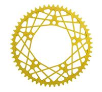 Corona per bicicletta Piastra pedivella per ruota dentata per bicicletta leggera resistente all'usura in lega di alluminio 56T per la sostituzione (Giallo)