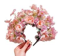 Corona per capelli colorata con fiori su entrambi i lati, corona per capelli, per feste di nozze, accessorio per capelli da donna