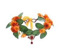 Corona per capelli con cristalli, per comunione, matrimonio, fata della foresta, fascia per capelli con fascia regolabile, accessorio per capelli, per feste, matrimoni, spiaggia, cosplay, arancione