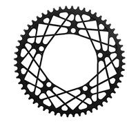 Corona per catena da bici in lega di alluminio 56T, corona a disco singolo leggera e resistente all'usura con lavorazione di precisione CNC per la sostituzione della pedivella dell (Nera)