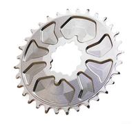 Corona per mountain bike a 3 bulloni con attacco diretto offset da 3 mm per sistemi da 8 a 12 velocità, progettata per ridurre al minimo la caduta della catena e ottimizzare le prestazioni (argento