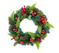 Corona Per Porta - Corona Di Natale Per Porta D'ingresso | Corona Di Palle Rosse Di Natale | Corone Di Natale Per Esterno | Corona Di Natale Ananas | Corona Di Inverno Di Natale Artificia