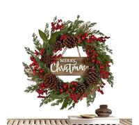 Corona per porta di Natale,Forniture per feste artificiali 50 cm con frutti di bosco - Corona di Natale con pigne, per il Ringraziamento Festa quotidiana per interni uffici casa
