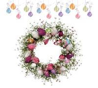 Corona per porta di Pasqua - Primavera 43,2 cm, decorazione per uova artificiali, ghirlanda per vacanze divertente | Accessorio per appendere la parete della porta d'ingresso, ornamento decorativo di