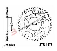 CORONA PER TRASMISSIONE MOTO JT 1478 Z38 JTR1478.38 38 DENTI ACCIAIO PASSO 520