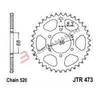 CORONA PER TRASMISSIONE MOTO JT 473 Z37 JTR473.37 37 DENTI ACCIAIO PASSO 520
