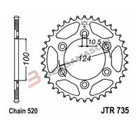 CORONA PER TRASMISSIONE MOTO JT 735 Z40 JTR735.40 40 DENTI ACCIAIO PASSO 520