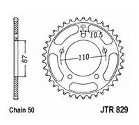 CORONA PER TRASMISSIONE MOTO JT 829 Z47 ZBK NERO JTR829.47ZBK 47 DENTI