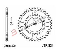 CORONA PER TRASMISSIONE MOTO JT 834 Z48 JTR834.48 48 DENTI ACCIAIO PASSO 420