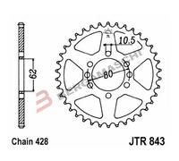 CORONA PER TRASMISSIONE MOTO JT 843 Z50 JTR843.50 50 DENTI ACCIAIO PASSO 428