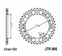 CORONA PER TRASMISSIONE MOTO JT 866 Z43 JTR866.43 43 DENTI ACCIAIO PASSO 532
