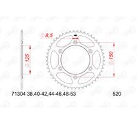 Corona posteriore in acciaio AFAM per catena 520, codice 71304-48