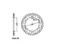 Corona posteriore JT 499,40 Kawasaki: 99-05 VN800 C1-C2, E1-E5 Drifter Suzuki...