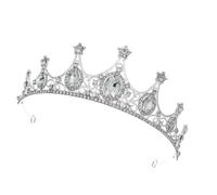 Corona reale scintillante accessorio per capelli Fasce per capelli comode da sposa costume da ballo fotografico puntelli in metallo traspirante per oggetti di scena eventi