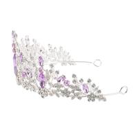 Corona Regale per Capelli in Lega di Zinco con Pietre Porpora | Design Brillante, Accessorio per Donna e Ragazza, per Sfilate e Matrimoni
