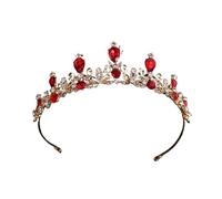 Corona Regina Cerchietti for capelli a corona, diademi da concorso for principesse(Red)