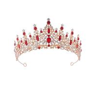 Corona Regina Corone e tiare da regina del ballo, diadema da sposa(Red)