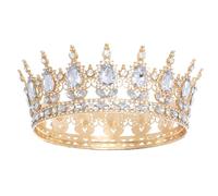 Corona regina di compleanno per donne vintage cristallo diadema fascia per capelli per matrimoni, principesse, corona di compleanno, standard, lega, 0