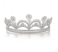 Corona regina rinestone, tiara di diamante cristallina, rotonda regina del re tiara corona di pagini, corona di tiaran di rinestone per feste, concorso, produzioni teatrali, proprizzo