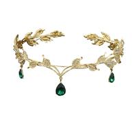 Corona Regina, Tiara da Principessa Elfa Gioielli Per Capelli Gioielli da Sposa in Cristallo per Donna, per Matrimoni, Balli di Fine Anno, Feste di Principesse, Feste di Compleanno (Verde)