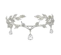 Corona Regina, Tiara da Principessa Elfa Gioielli Per Capelli Gioielli da Sposa in Cristallo per Donna, per Matrimoni, Balli di Fine Anno, Feste di Principesse, Feste di Compleanno (Argento)