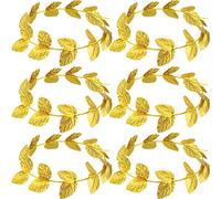 Corona Romana Corona di Foglie d'Oro Copricapo Romano Fascia per Foglie Copricapo Toga (6 Pezzis, Tessuto a Maglia)