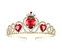 Corona rossa a forma di cuore Evie Descendants 3 corone costume di Halloween copricapo regina di cuori tiara oro per ragazze