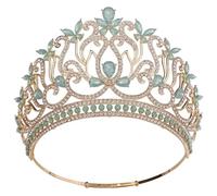 Corona rotonda alta diademi e corone per le donne nuziale gioielli per capelli festa di compleanno copricapo, Strass