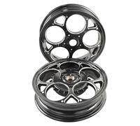 Corona ruota Adatto per Vespa Primavera 150 Sprint 150 2 pezzi cerchio in alluminio ruota pneumatico anteriore posteriore scooter 12 pollici Mozzo ruota posteriore(Black)