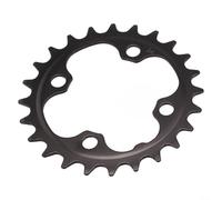 Corona stretta e larga, 104BCD 22T in acciaio al carbonio a dente singolo, per MTB, ciclismo su strada, guarnitura leggera, a basso rumore, facile da installare, parte di ricambio a 22 denti nera (24T