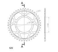 Corona Supersprox Acciaio Aprilia 525 X 41 Per Moto Ricambi Accessori Parti