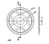 Corona Supersprox Acciaio Yamaha 428 x 47 per Moto Ricambi Accessori Pezzi