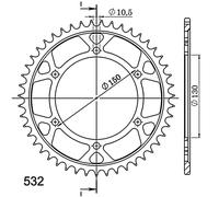 Corona Supersprox Acciaio Yamaha 532 X 47 Per Moto Ricambi Accessori Parti