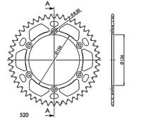 Corona Supersprox Alluminio Rossa 47 D Moto Motore Ricambio