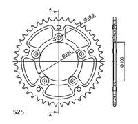 Supersprox Stealth Ducati 525x46 Rst744x46blk Rear Sprocket Argento 46t