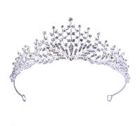 Corona Tiara, Corona Principessa, Cerchietto Sposa, Capelli Corona Fascia, per Ragazze e Donne, Matrimonio, Corona Nuziale, Balli, Spettacoli, Principesse, Feste di compleanno, Natale (argento)