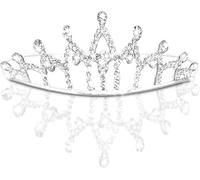 Corona Tiara, diadema matrimonio donna ragazza strass testa gioielli principessa corona fascia fascia fiore damigella damigella d'onore fiore cristallo forma cuore principessa corona fascia tiara