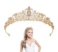 Corona tiara per donne ragazze oro cristallo principessa corone corone da sposa elegante corona reale regina gioielli da sposa strass fascia per matrimonio ballo nuziale festa nuziale costume di