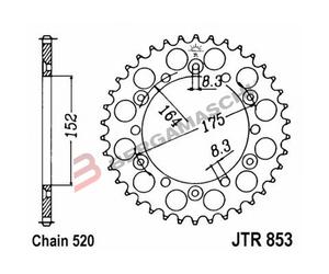 CORONA TRASMISSIONE PER MOTO JT 853 Z45 JTR853.45 45 DENTI 520