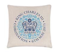 Coronation Emblema Azzurro King Charles III Copricuscino Re Magi Souvenir Regalo