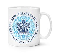 Coronation Emblema Luce Blu King Charles III 284ml Tazza Re Magi Souvenir Regalo