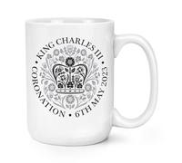 Coronation Emblema Nero King Charles III 426ml Grande Tazza Souvenir Regalo