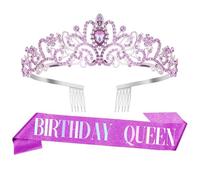 Coroncina Compleanno,Decorazioni Compleanno,Corona,Birthday Girl,Corona Regina,Coroncina Principessa,Corona Compleanno,Fascia Compleanno,Regalo Donna Compleanno,Diadema,Fascia Per Capelli Donna,Viola