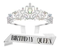 Coroncina Compleanno,Decorazioni Compleanno,Corona,Birthday Girl,Corona Regina,Coroncina Principessa,Corona Compleanno,Fascia Compleanno,Regalo Donna Compleanno,Diadema,Fascia Capelli Donna,Argento